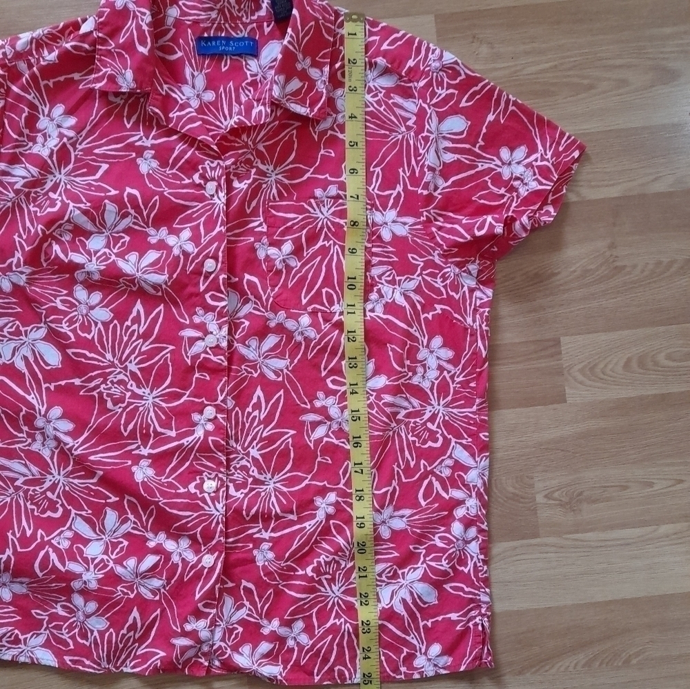 KAREN SCOTT SPORT Top Golf Activewear Hawaiian Medium - Picture 8 of 8